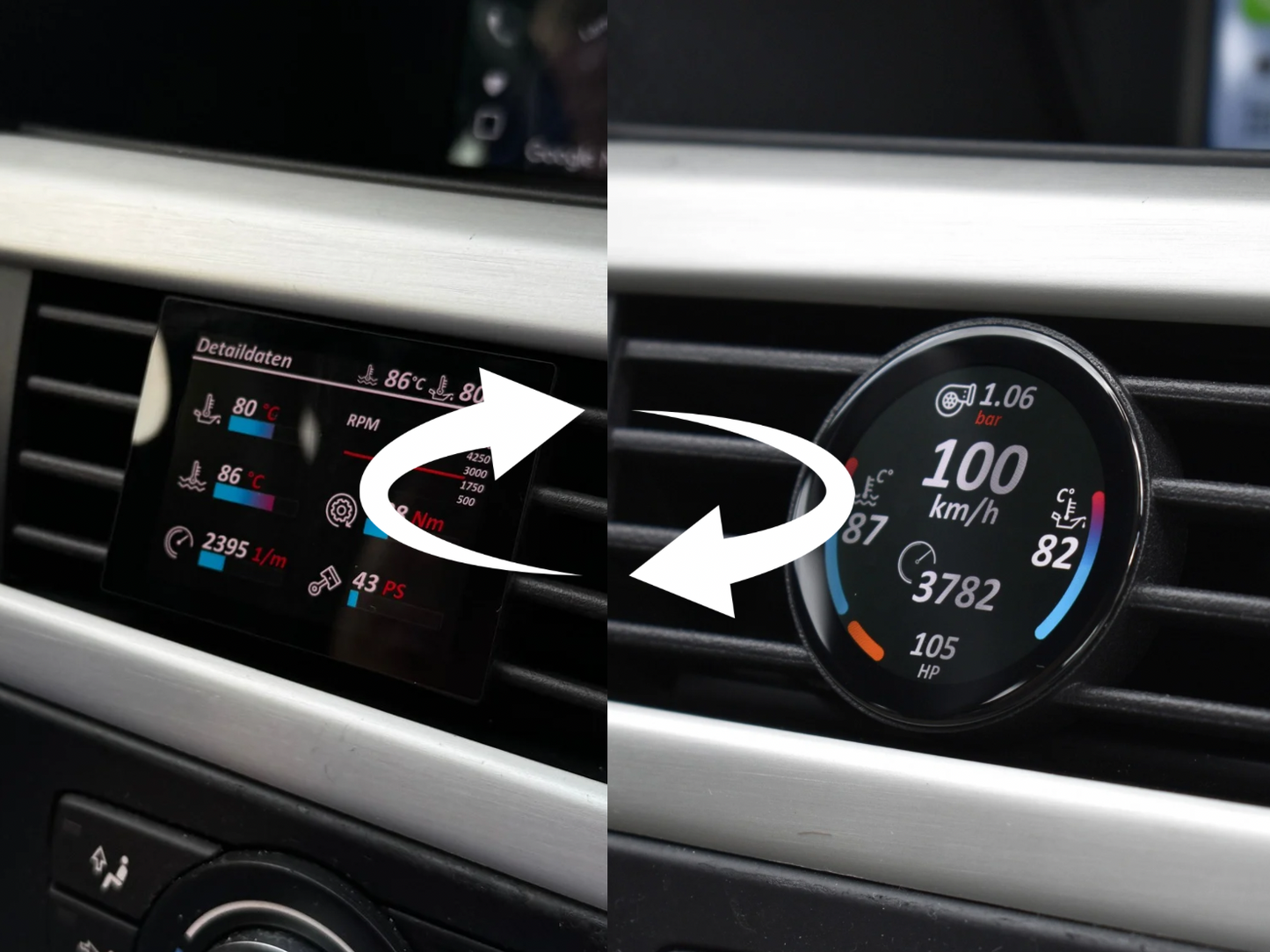 REPLACEMENT BMW E-Series Data Display from Round to Square