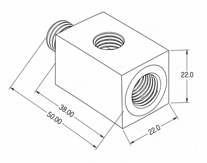 T-Adapter M12x1.5 Internal/External Thread for E-series